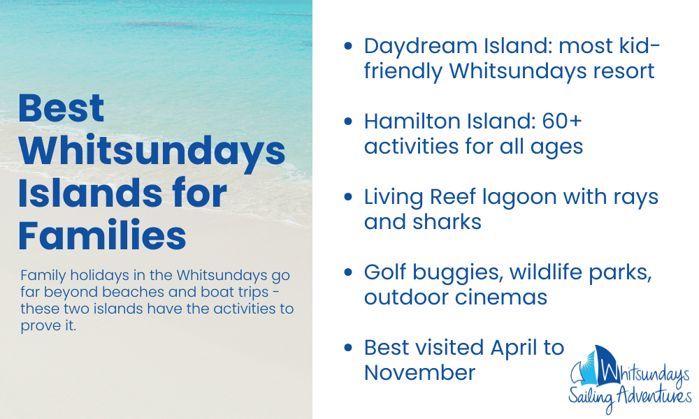 best whitsundays islands for families infographic