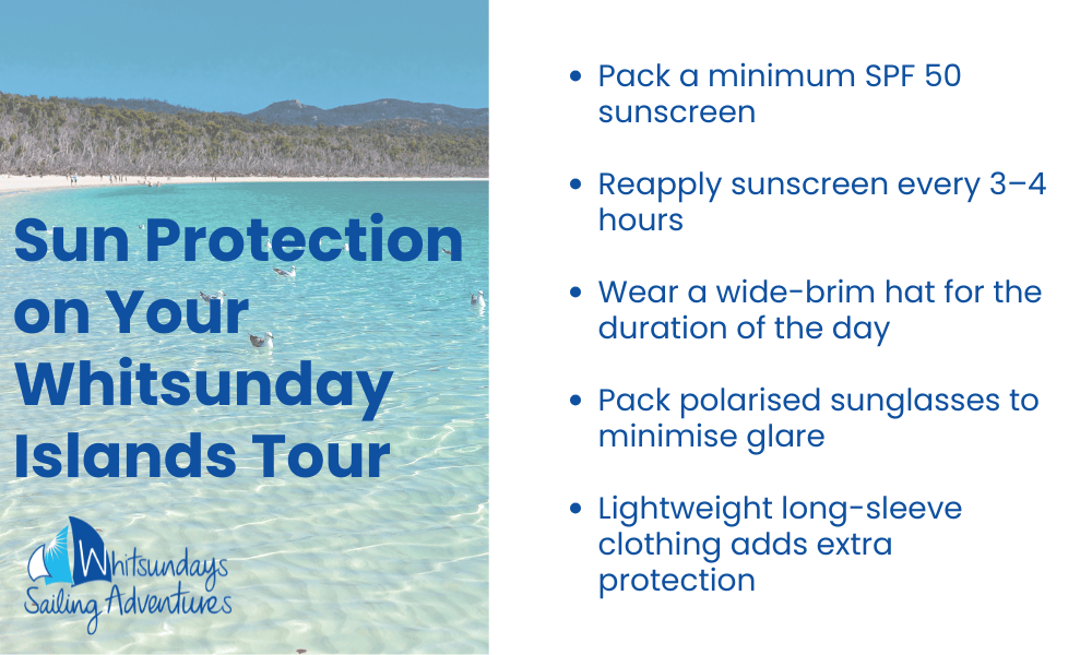 sun protection on a whitsundays island tour