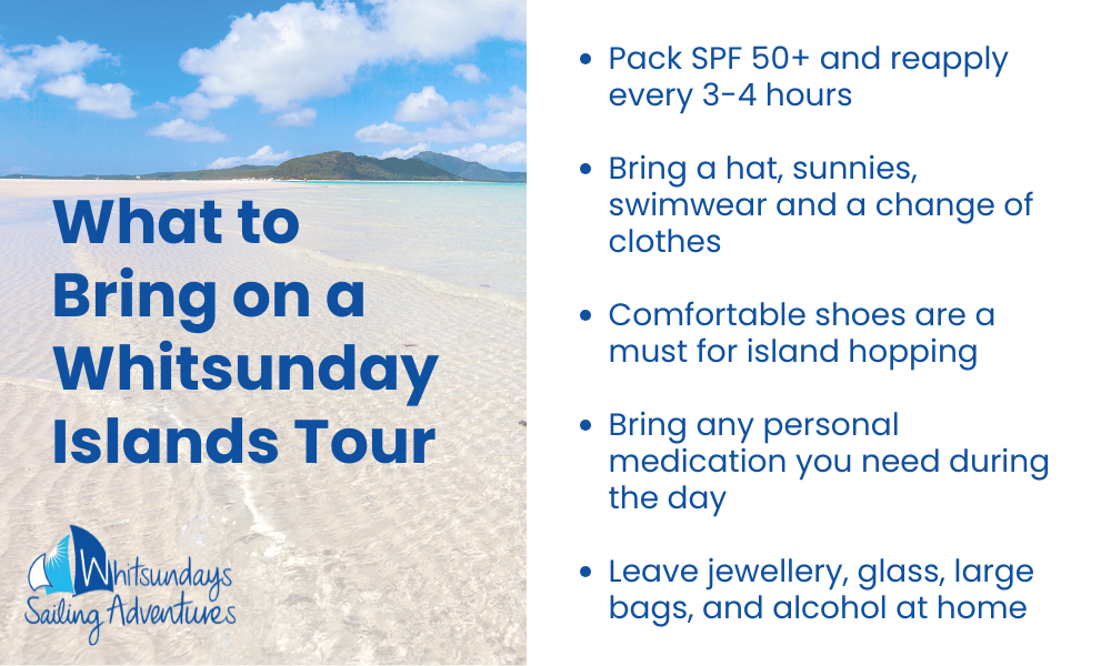 what to bring to a whitsunday islands tour