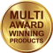 multi award winning products footer